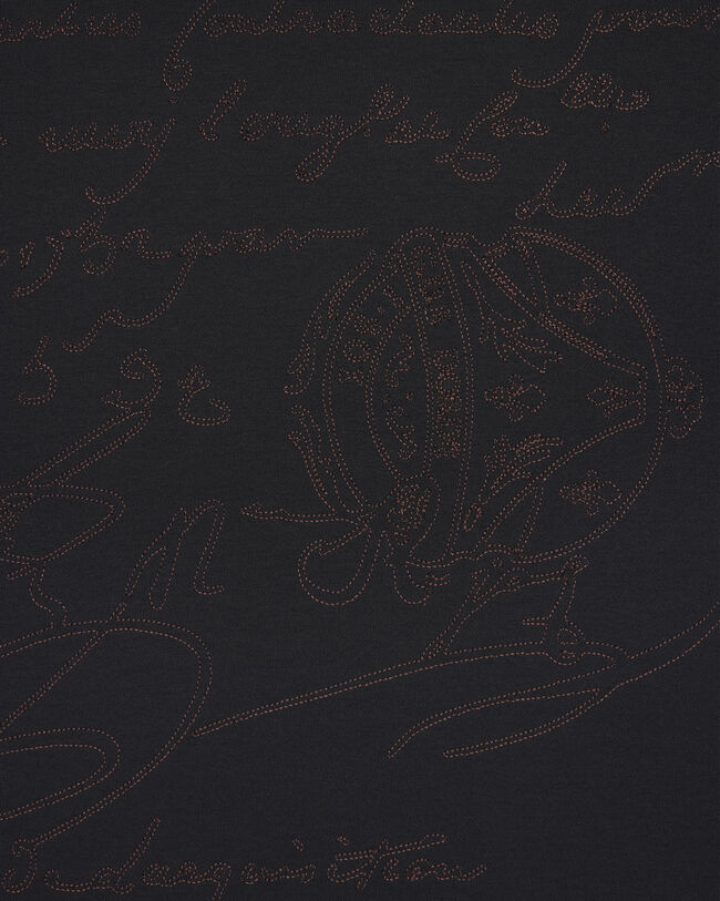 Scritto Embroidery T-shirt, Marine, hi-res