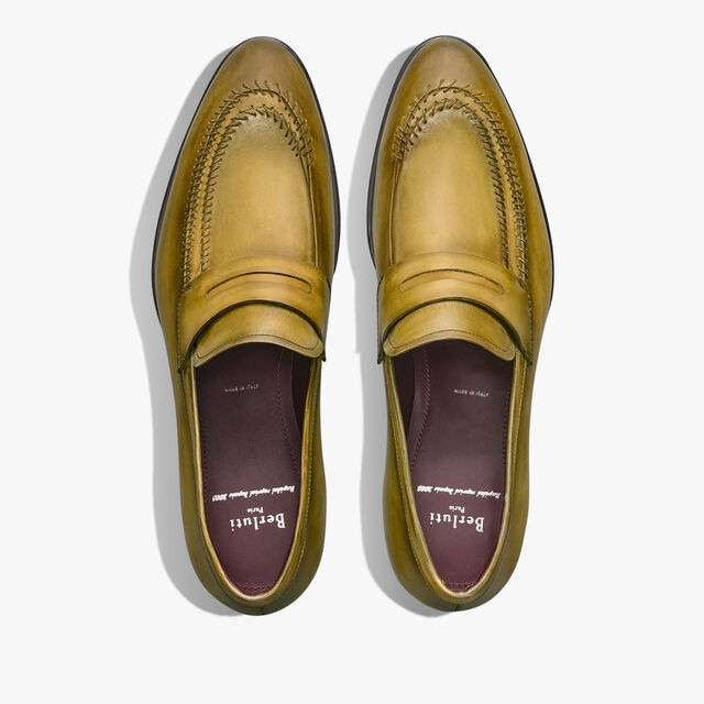 Rapiécé-Reprisé Leather Loafer, ACID GREEN, hi-res 3