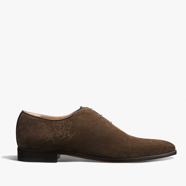 Alessandro Demesure Flex Scritto Camoscio Calf Leather Oxford, PEPPER, hi-res 1