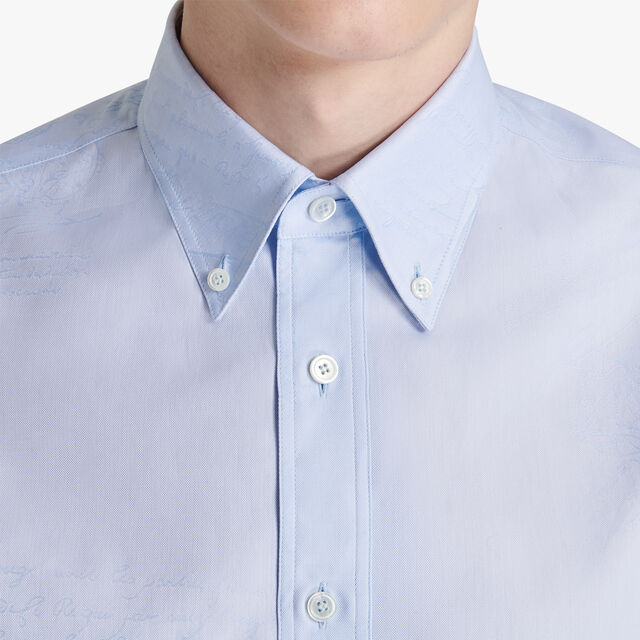 Chemise À Col Boutonné En Coton Scritto, SKY BLUE, hi-res 6