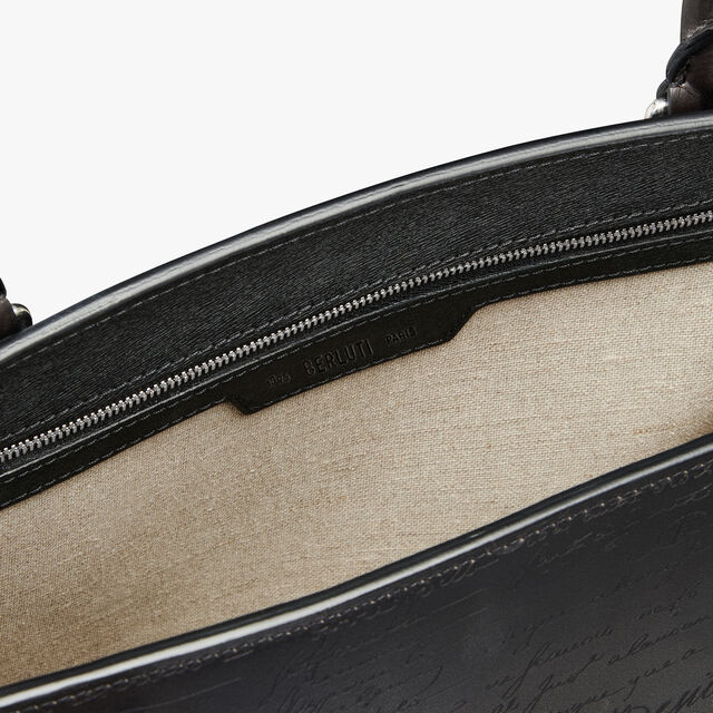 Toujours Vertical Scritto Leather Tote Bag, NERO GRIGIO, hi-res 6