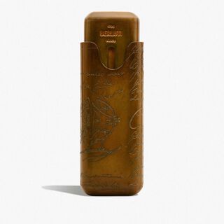 Scritto Leather Two-Cigar Case, JUNGLE GREEN, hi-res