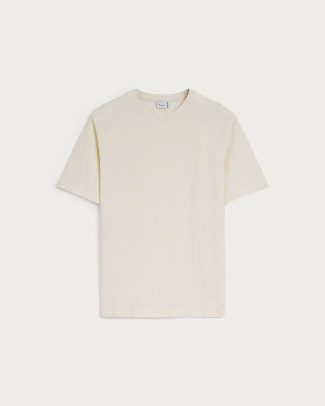 T-Shirt Piqu&eacute; &agrave; motif Scritto, Off White, hi-res