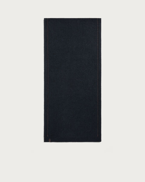 Leather Braiding Scarf, Cold Night Blue, hi-res