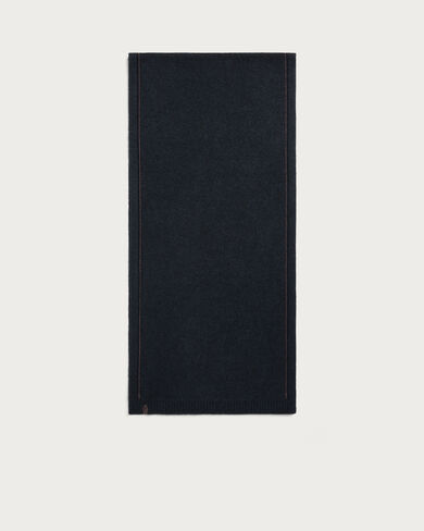 Leather Braiding Scarf, Cold Night Blue, hi-res