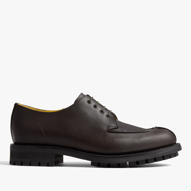 New Oslo Grained Calf Leather Derby , COFFEE, hi-res 1