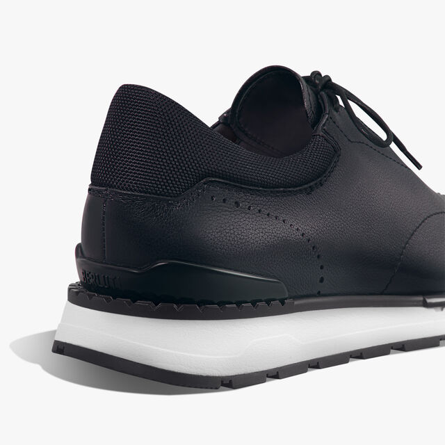 Fast Track Venezia Calf Leather And Nylon Sneaker, NERO GRIGIO, hi-res 4