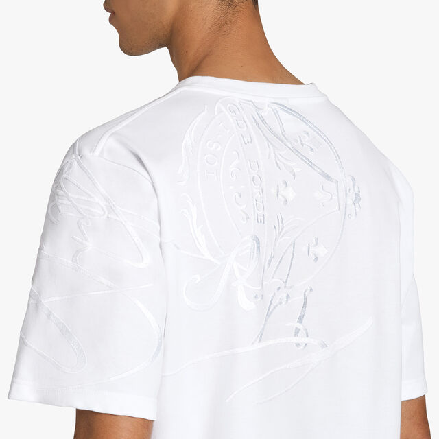 Embroidered Scritto T-Shirt, BLANC OPTIQUE, hi-res 5