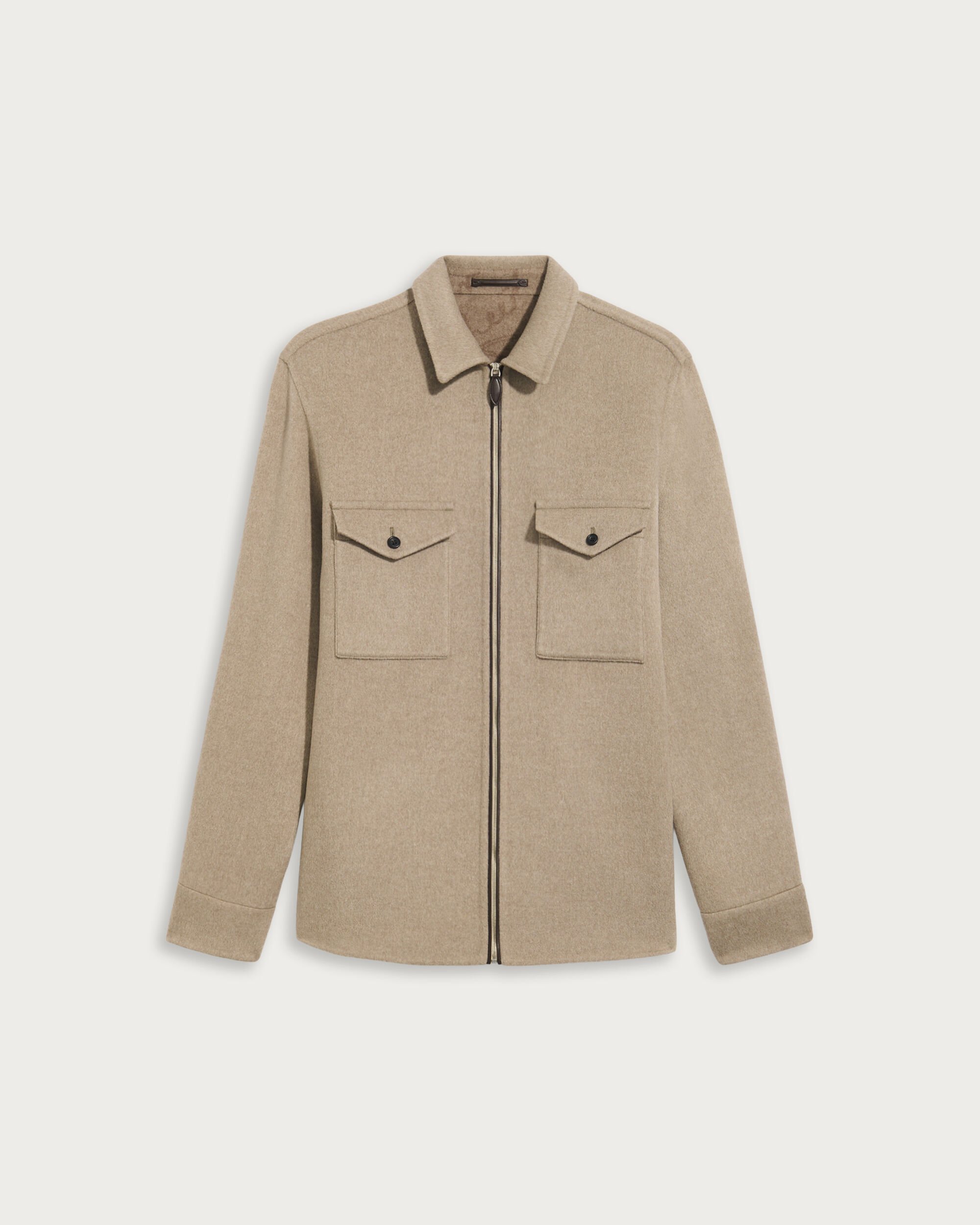 【未使用級】22年新作BERLUTI コットン レザーパッチ シャツジャケット