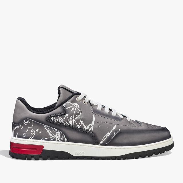 Playoff Scritto Leather Sneaker, IRON GREY+WHITE, hi-res 1
