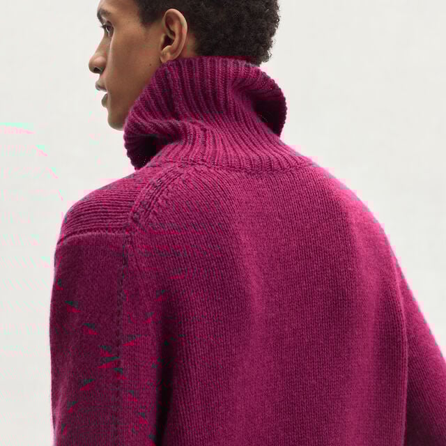 Leather Braiding Turtleneck, PURPLE FUSHIA, hi-res 3