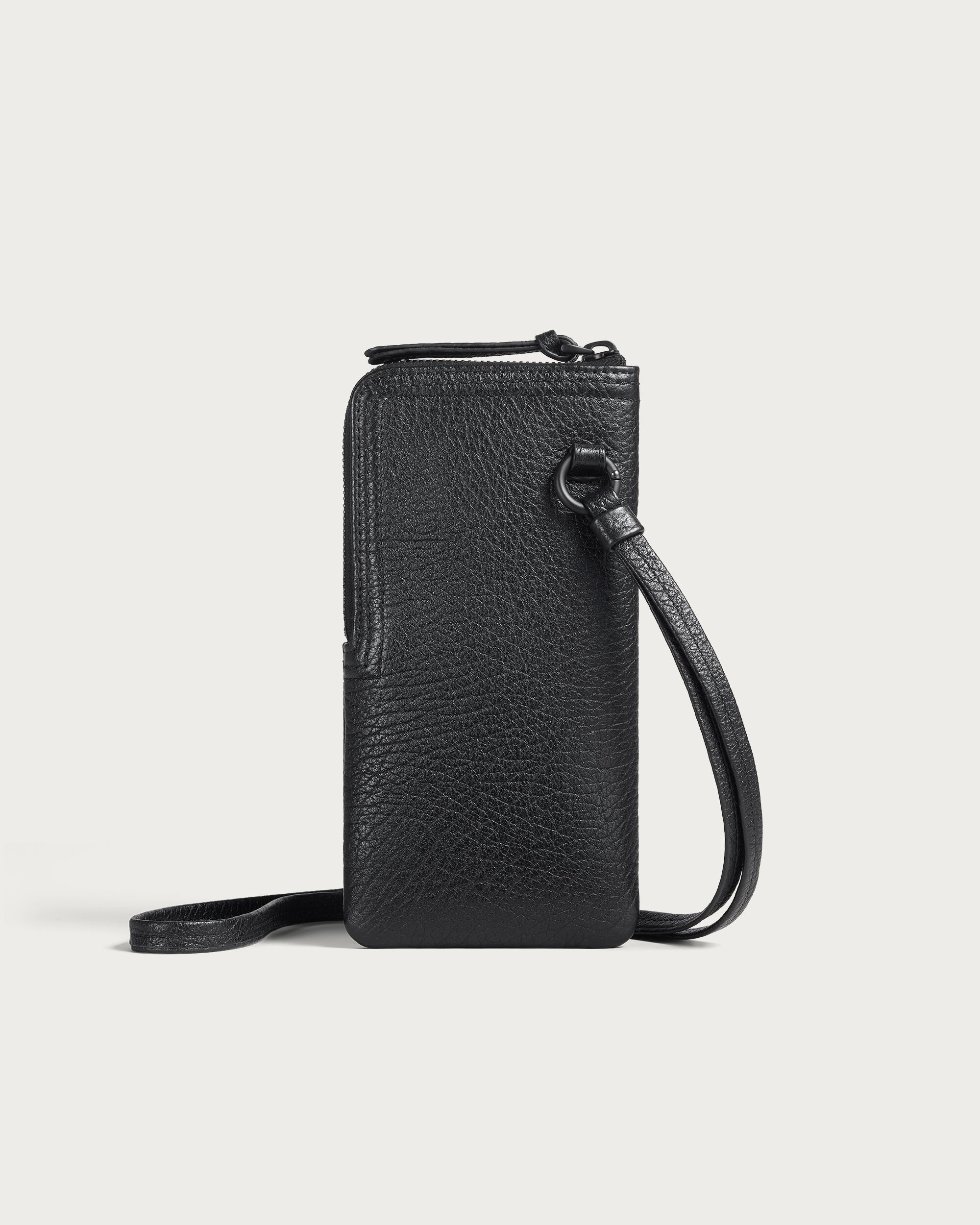 Neck Zipped Pouch, Deep Black, hi-res