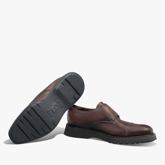 Alessio Scritto Leather Double Monk, SOFT BROWN, hi-res 4