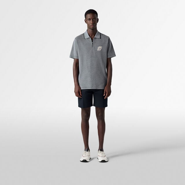 Active Gradient Zipped Polo Pique, MARINE, hi-res 2