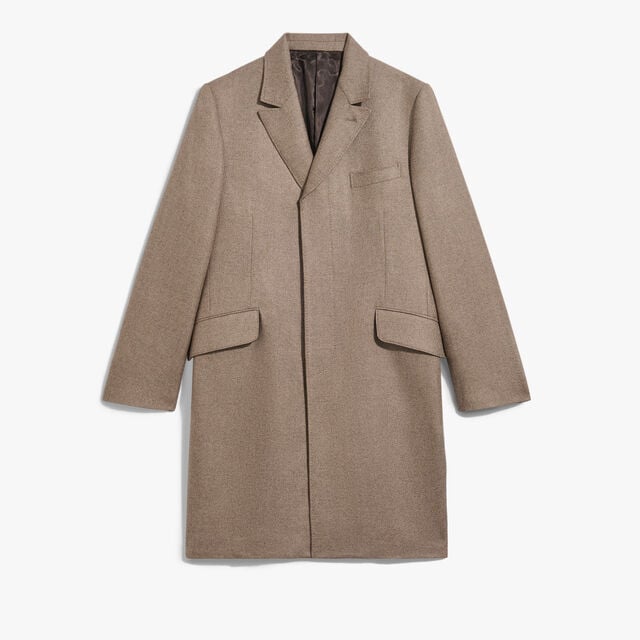Travel Coat in Cashmere & Silk, LIGHT TAUPE, hi-res 1