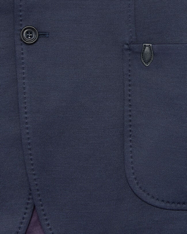 Bicolor Jersey Jacket with Leather Detail, Navy & Purple, hi-res
