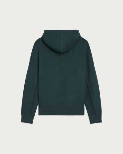 Shadow Zipped Hoodie with Leather Details, Fir Green, hi-res