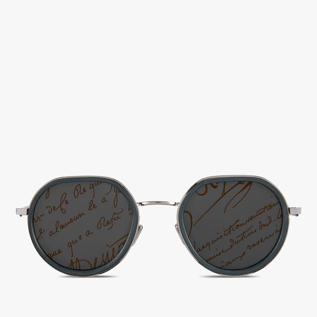 Lunettes De Soleil Centaury En Métal Et Cuir, GREY+BRONZE, hi-res 1