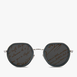 Centaury Metal And Leather Sunglasses, GREY+BRONZE, hi-res