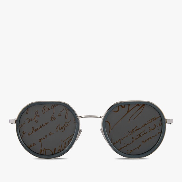 Centaury Metal And Leather Sunglasses, GREY+BRONZE, hi-res 1