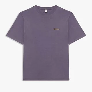 Leather Tab T-shirt, SMOCKY LILAC, hi-res