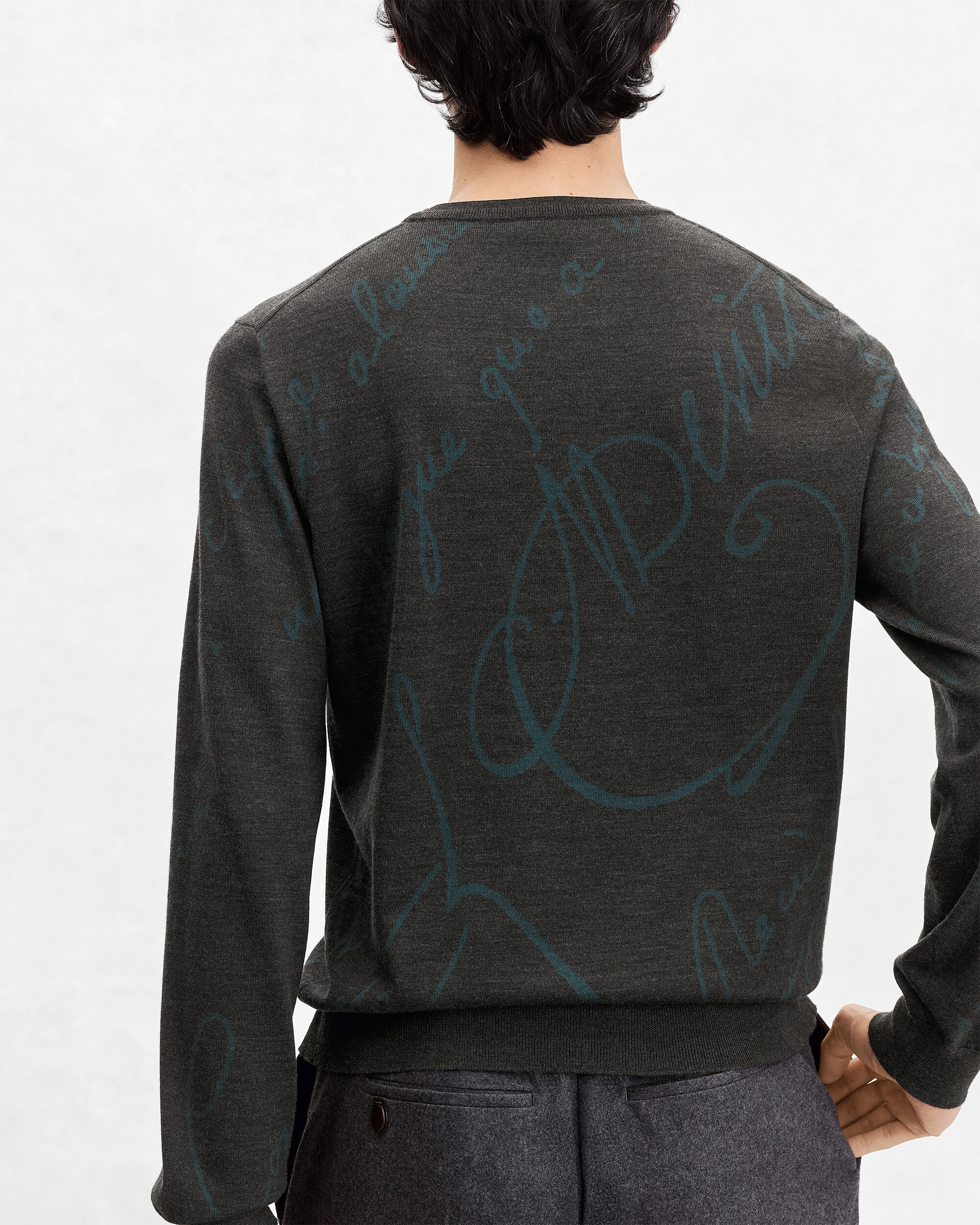 Berluti　ベルルッティ　スクリット　ニット スクリットパターン クルーネック | ベルルッティ JP