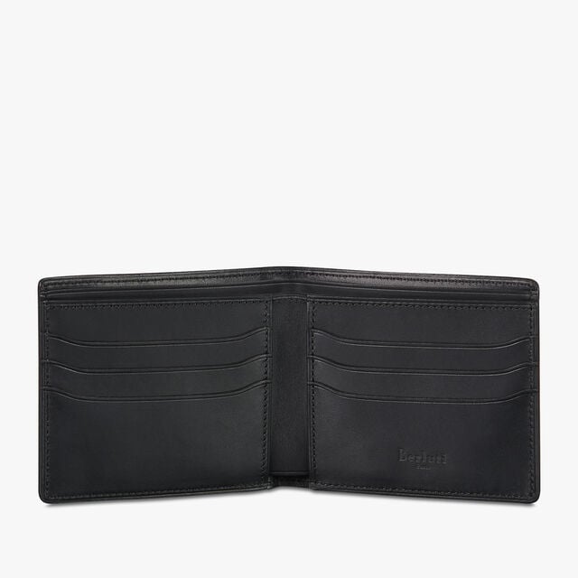 Makore Alligator Leather Wallet, NERO BLU, hi-res 3