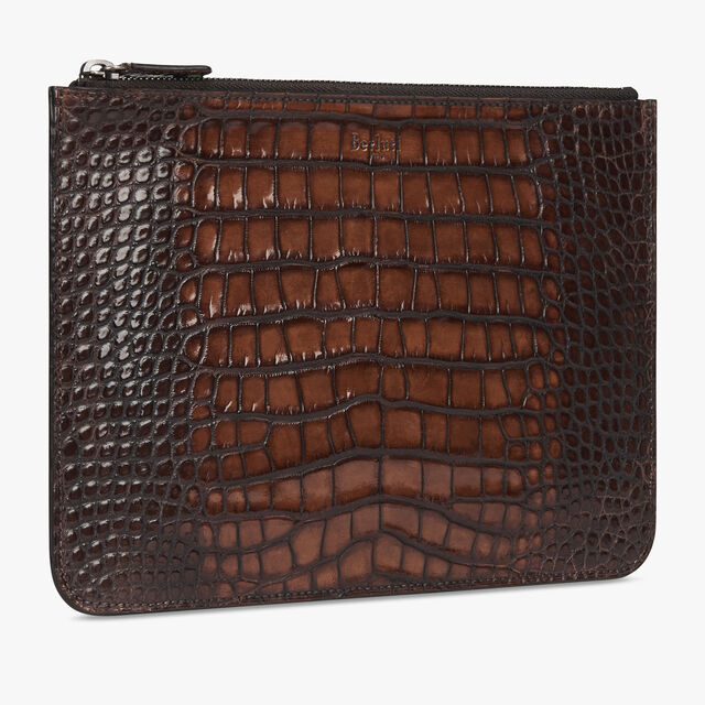 Nino Small Alligator Leather Document Holder, MOGANO, hi-res 2