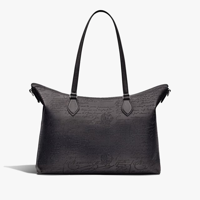 Late Hour Scritto Leather Shopper, NERO GRIGIO, hi-res 3