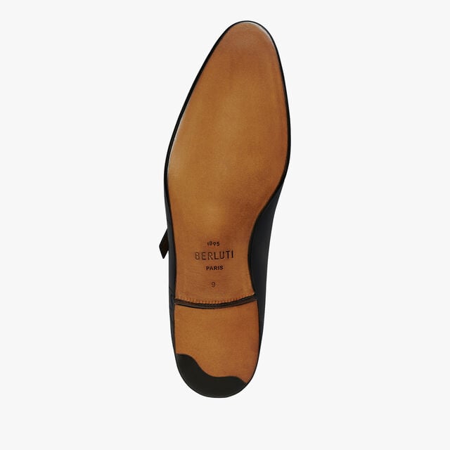 Patchwork Galet Scritto Leather Double Monk Shoe, NERO GRIGIO, hi-res 4