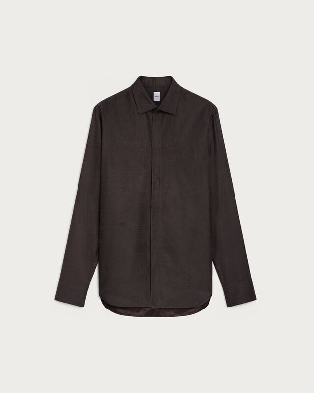 Andy Scritto Pattern Shirt, Earth Brown, hi-res