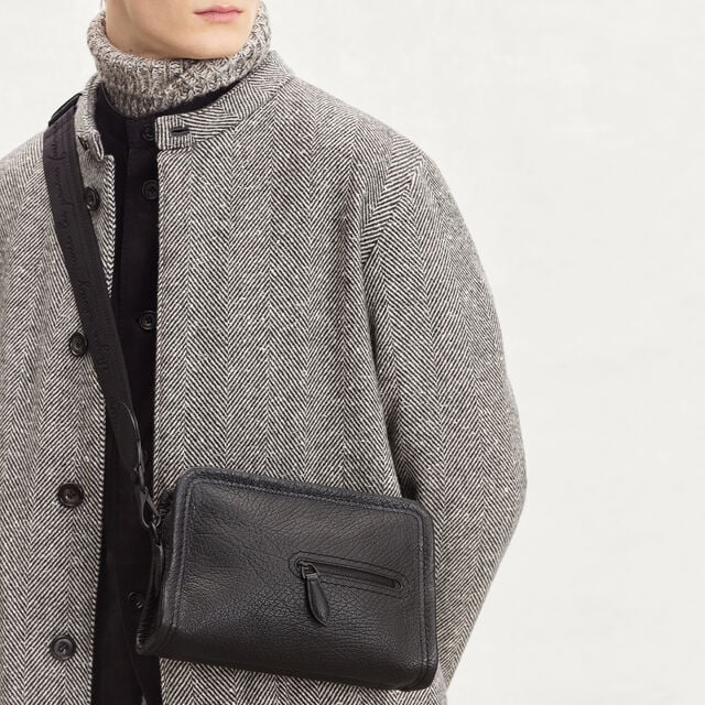 Journalier Xs Leather Messenger, DEEP BLACK, hi-res 2