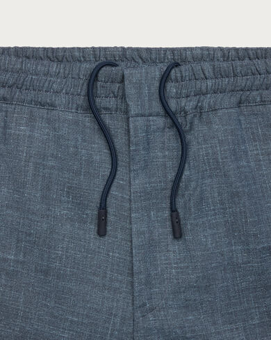 Fast Track Jogpants with Leather Zip-puller, Steel Blue & Cloudy Blue, hi-res
