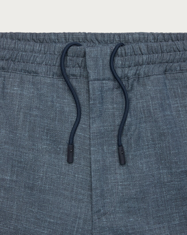 Fast Track Jogpants with Leather Zip-puller, Steel Blue & Cloudy Blue, hi-res