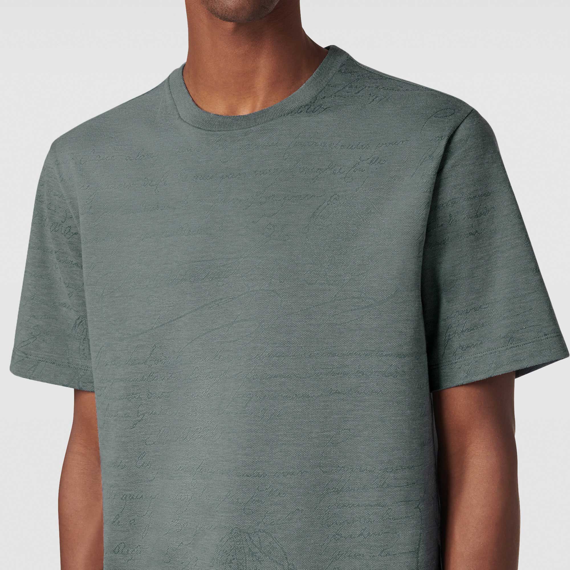 *BERLUTI* スクリット ピケ 半袖Tシャツ R27JRS102-001_scritto-pique-t-