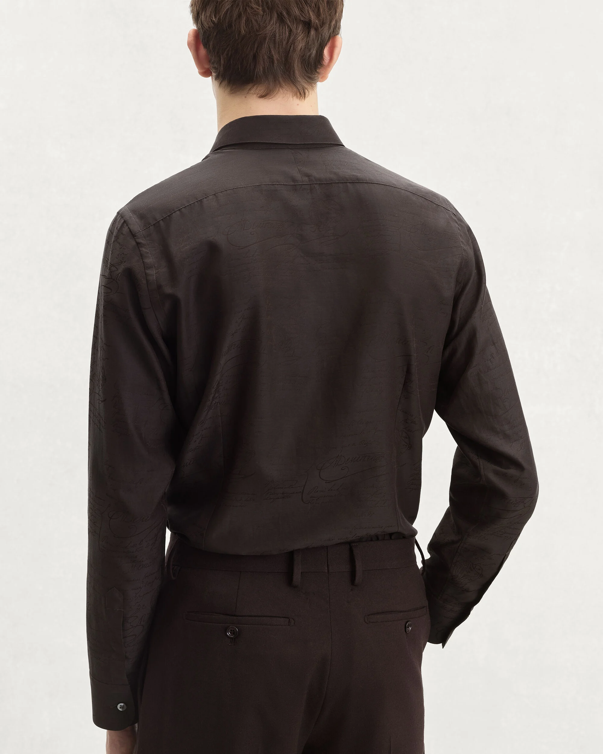 Andy Scritto Pattern Shirt, Earth Brown, hi-res