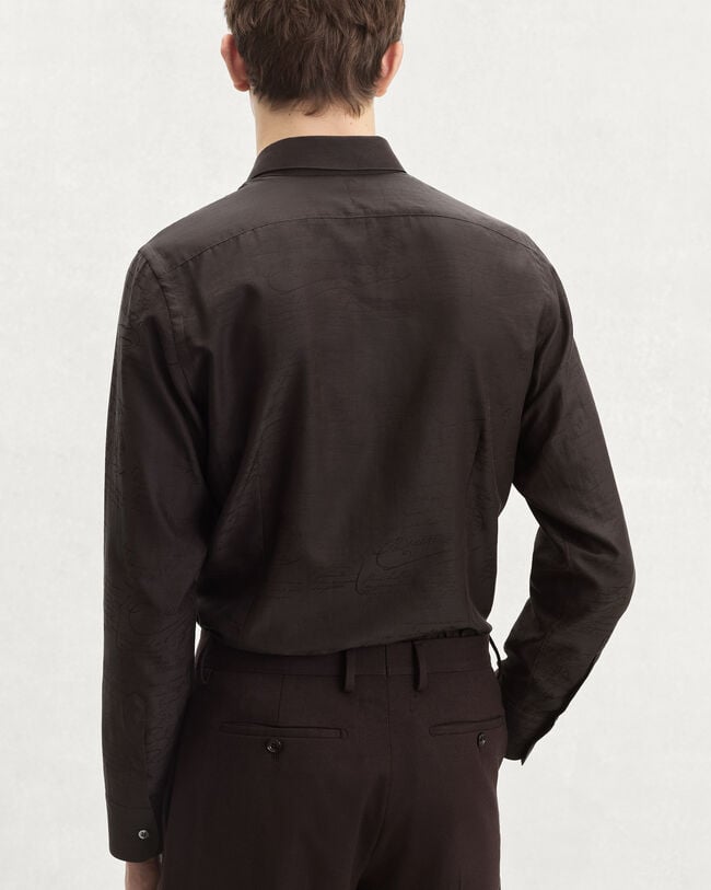 Andy Scritto Pattern Shirt, Earth Brown, hi-res