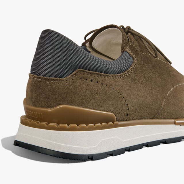 Fast Track Suede Calf And Nylon Sneaker, KAKI, hi-res 4