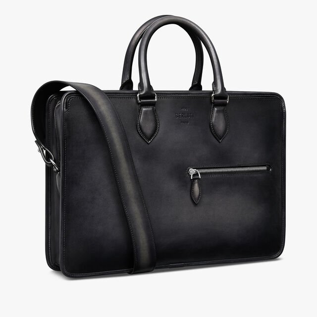 Un Jour Leather Briefcase, NERO GRIGIO, hi-res 2