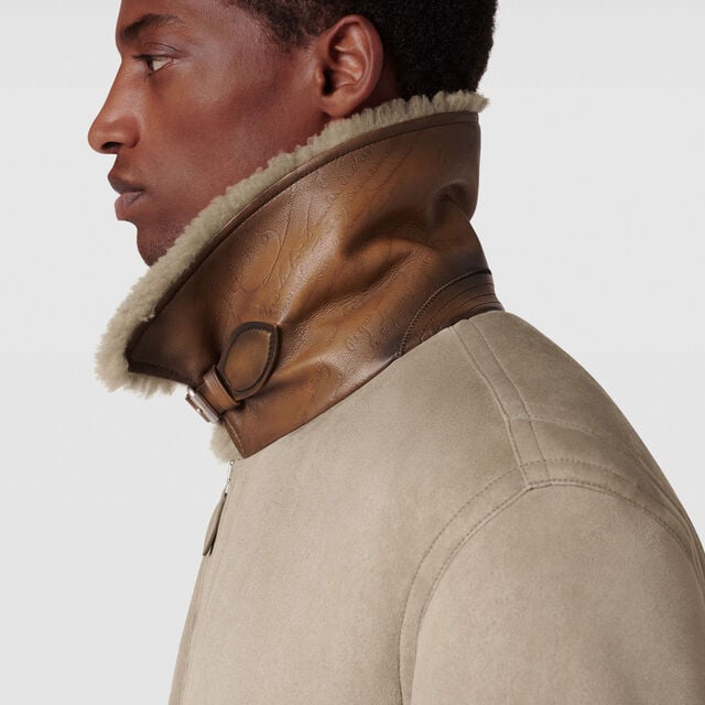 Shearling Blouson, GRAY BEIGE, hi-res 5