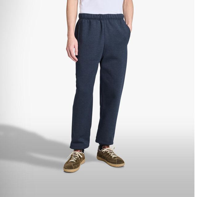 Joggpants With Leather Tab, COLD NIGHT BLUE, hi-res 2