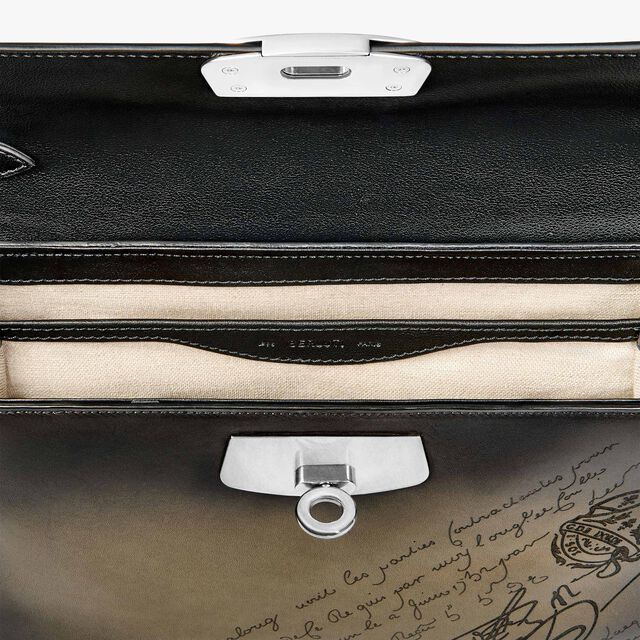 Sac Bandoulière E'Mio Messenger en Cuir Sritto, NERO LEGNO, hi-res 8