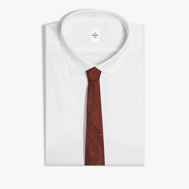 Classic Scritto Tie, CHESTNUT BROWN, hi-res 2