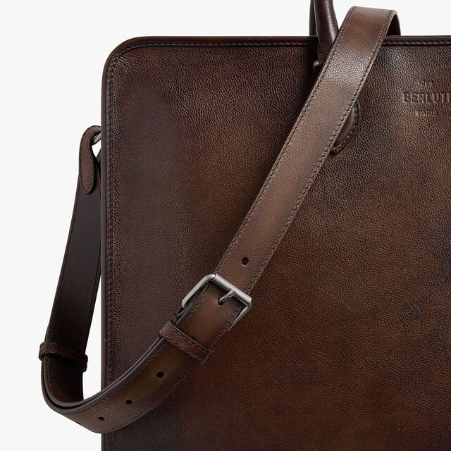 Overnight Scritto Leather Travel Bag, SOFT BROWN, hi-res 7