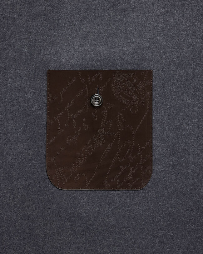 Jersey Jacket with Leather Details, Dark Grey Melange, hi-res