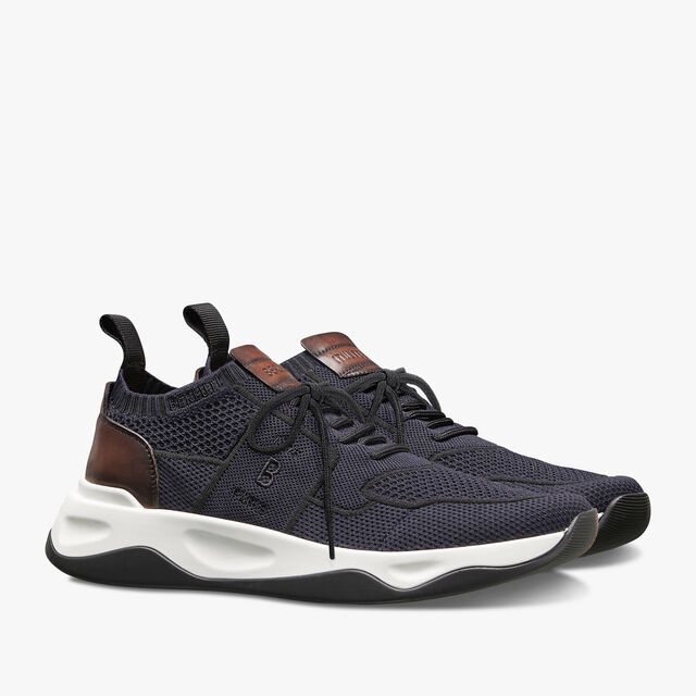 Shadow Knit And Leather Sneaker, NAVY, hi-res