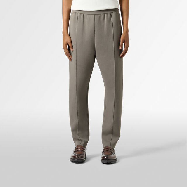 Double Face Scritto Knitted Pants, PEBBLES GREY, hi-res 3