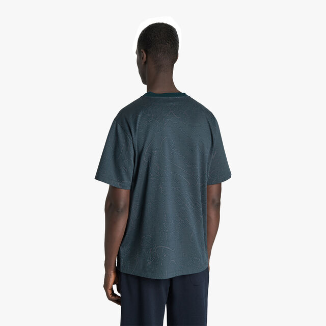 All-Over Scritto Jacquard T-Shirt, ALPINE GREEN, hi-res 3