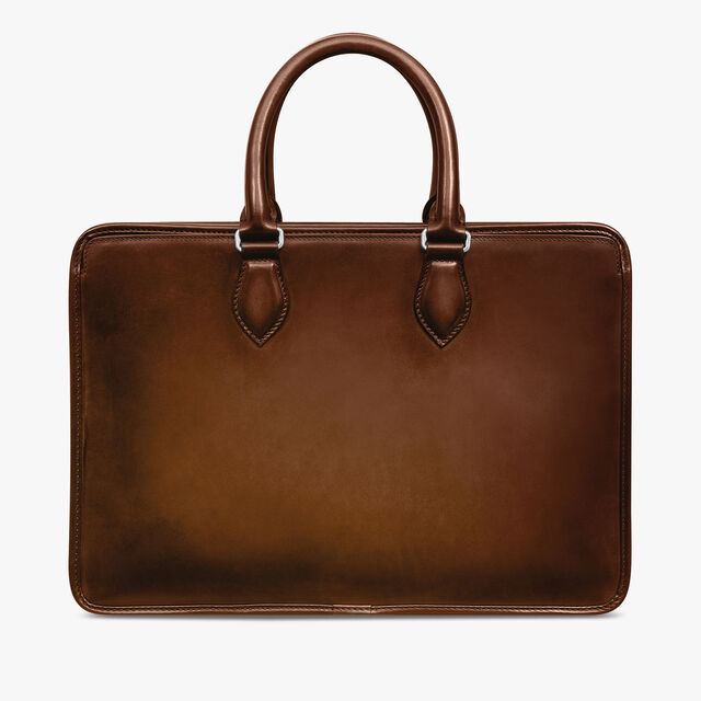 Un Jour Small Leather Briefcase, CACAO INTENSO, hi-res 3