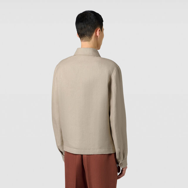 Linen Blouson, NATURAL BEIGE, hi-res 3
